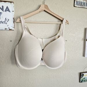 Women's Cream Full-Coverage Bra Push Up 48DD